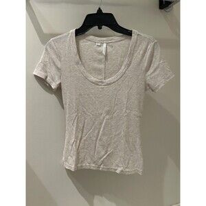 Travis Mathew Women’s Ribbed Short Sleeve Scoop‑Neck Tee - White - Size S